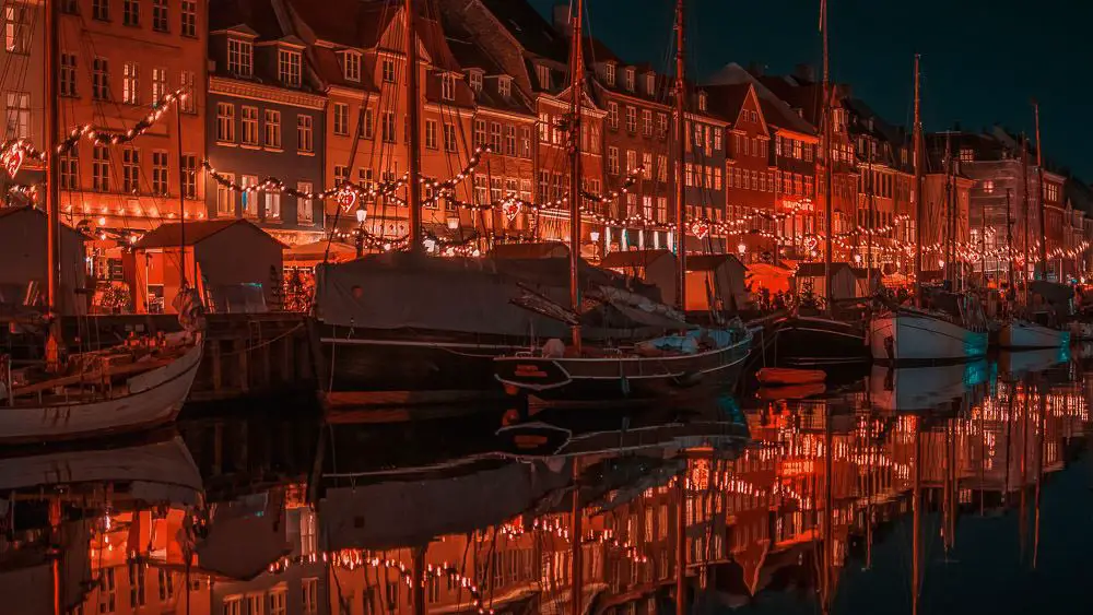 Altstadt von Kopenhagen in der Nacht