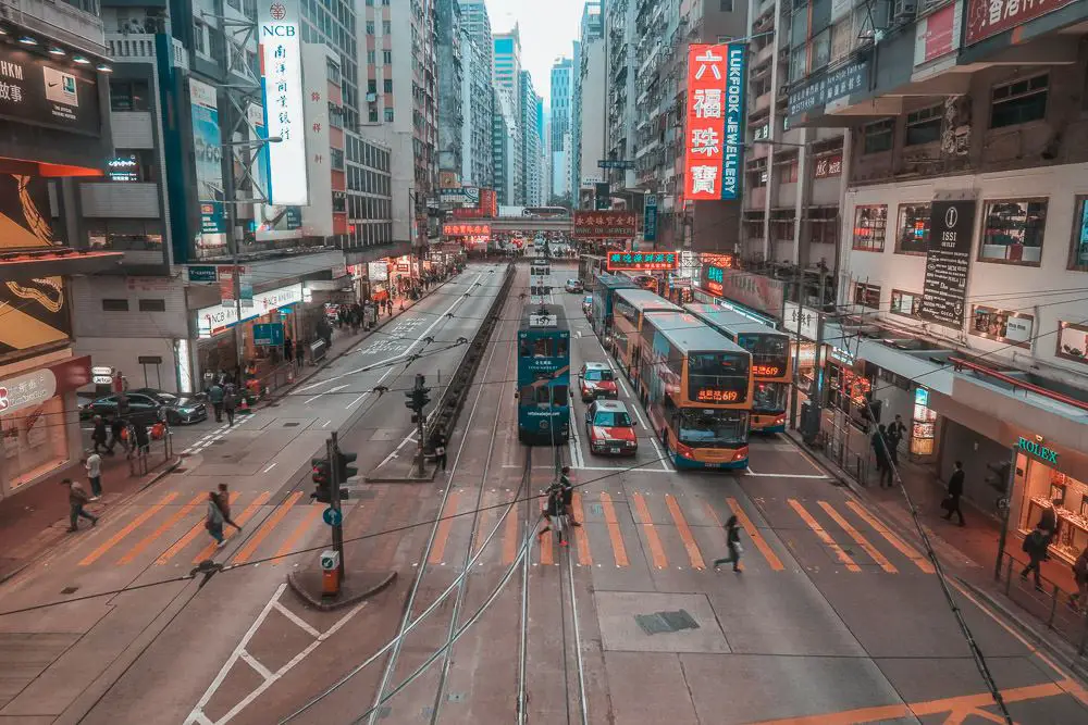 Straßenschlucht in Hong Kong Central