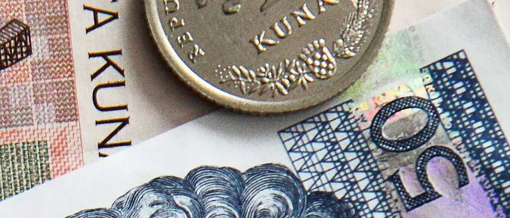 1 Kuna Münze und 50 Kuna Geldschein (Specism)