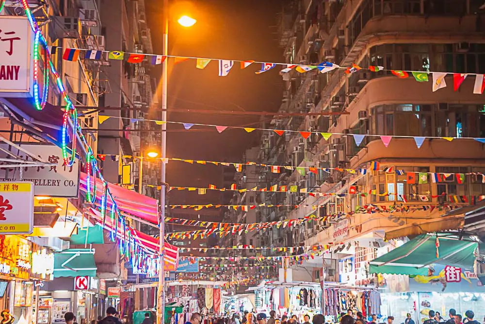 Temple Night Market in Hong Kong