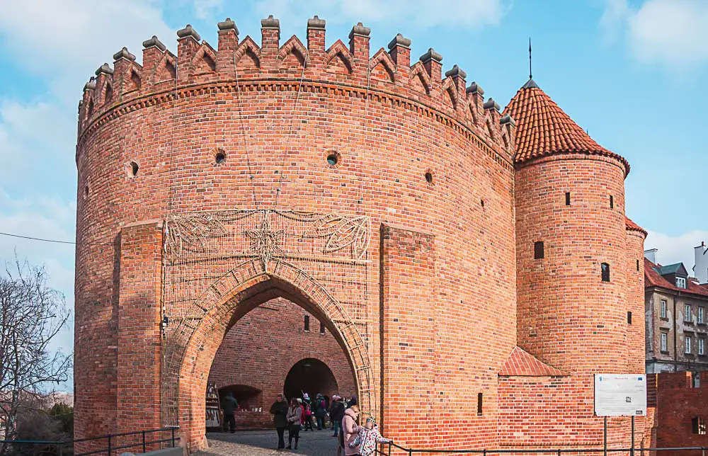 Barbakan zwischen der Altstadt und Neustadt in Warschau, Polen