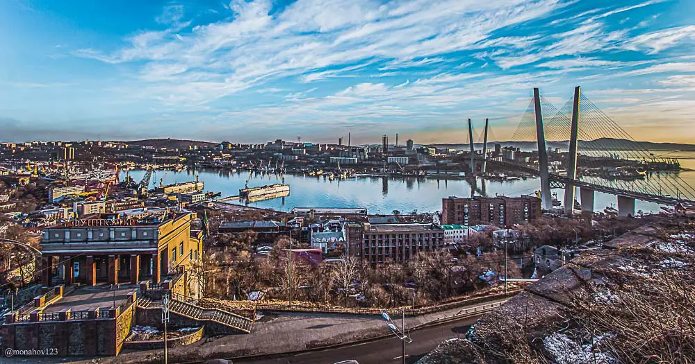 Wladiwostok Stadt und das Meer in Russland