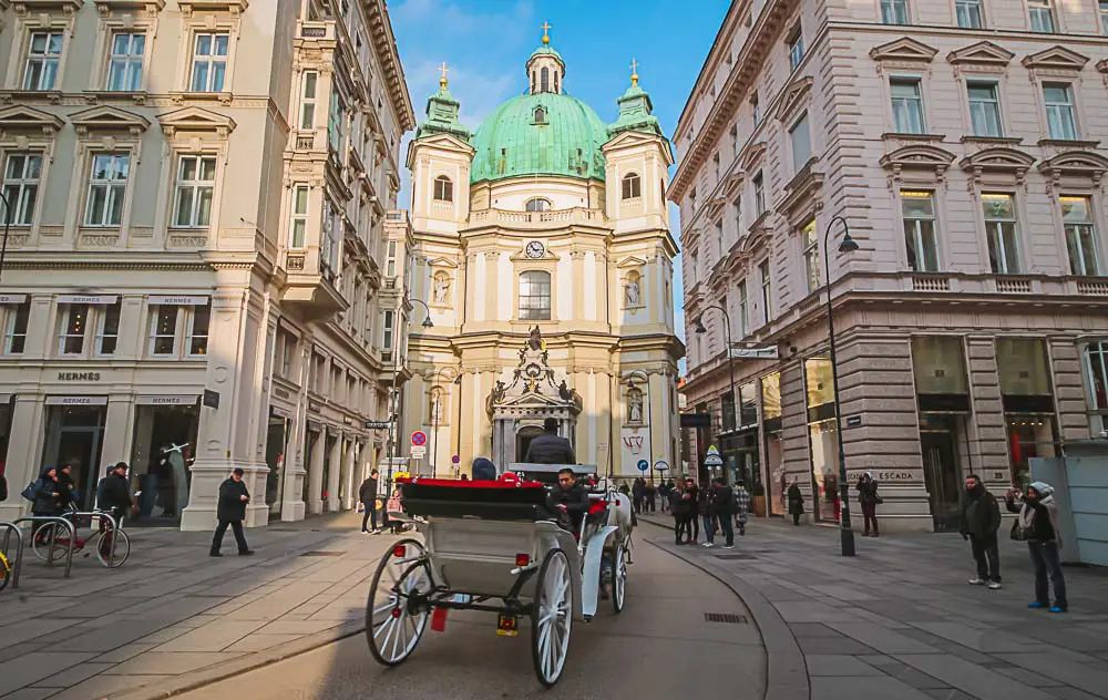 Fiaker am Graben in Wien, Österreich