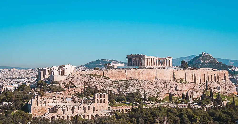 Akropolis im Zentrum von Athen in Griechenland