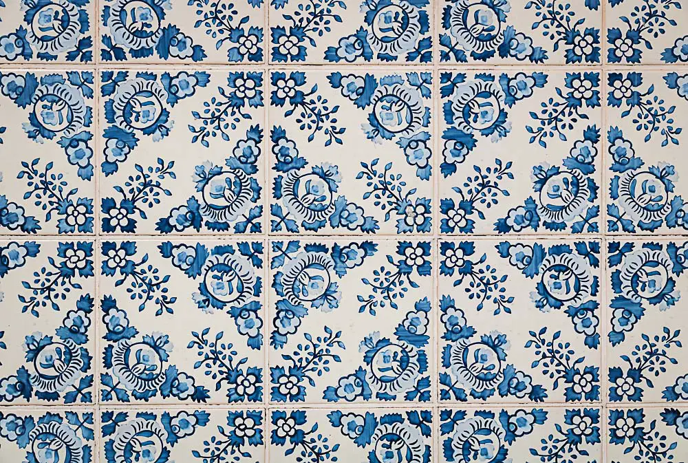 Blaue Azulejo Kacheln aus Portugal