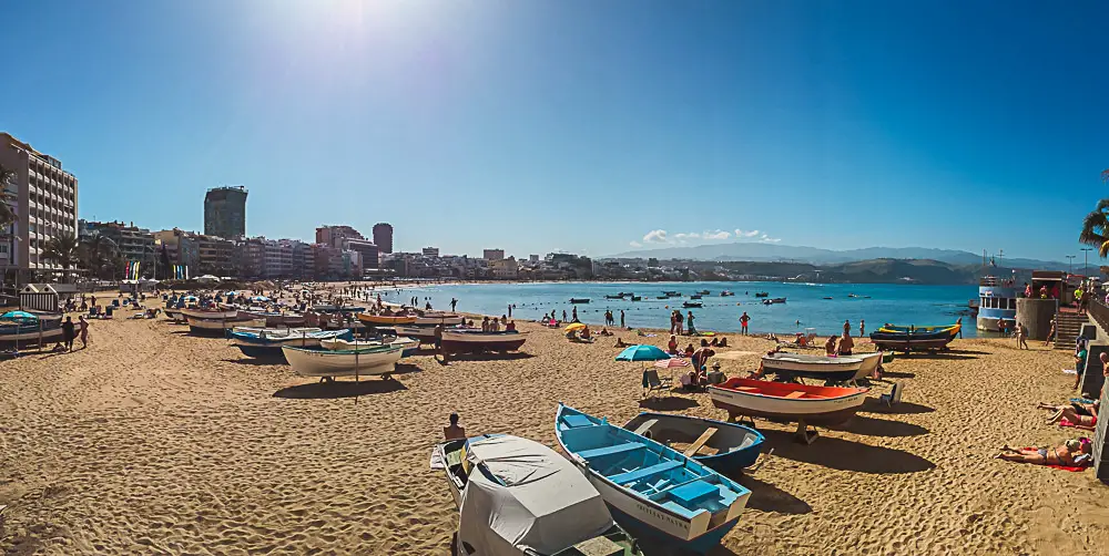 Playa de las Canteras in Pas Palmas De Gran Canaria Spanien