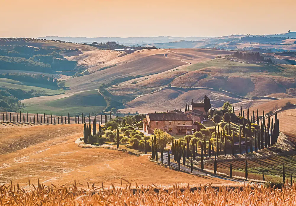 Landschaft in der Toskana in Italien Landschaft in der Toskana in Italien