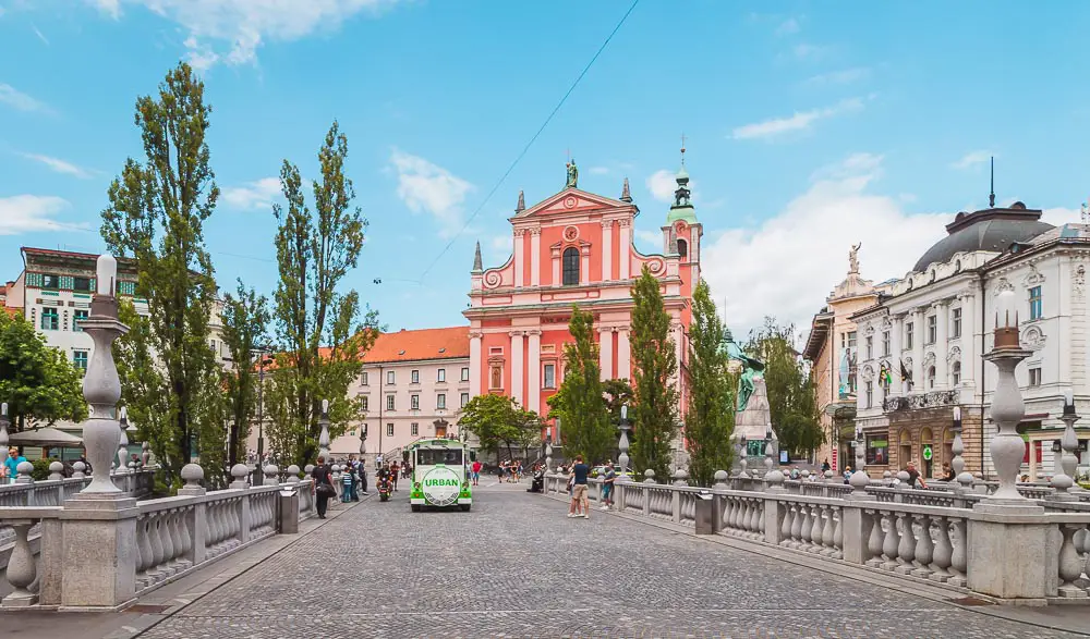 Preseren Platz in Laibach in Slowenien