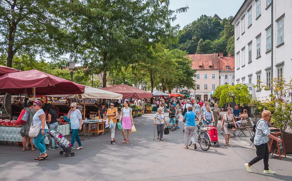 Zentraler Markt in Laibach in Slowenien