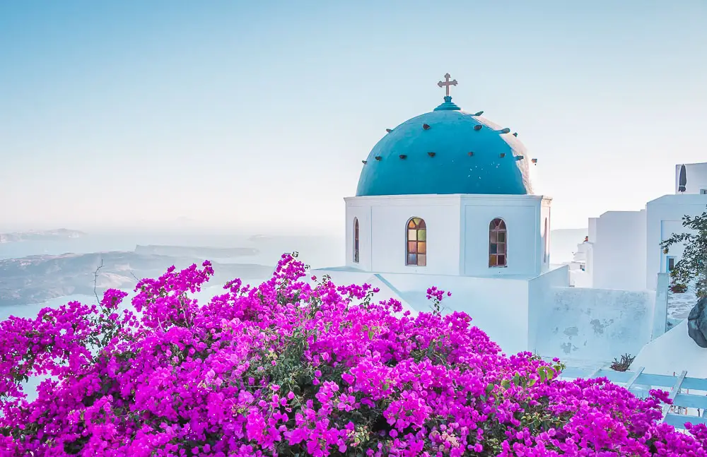 Imerovigli in Santorini in Griechenland