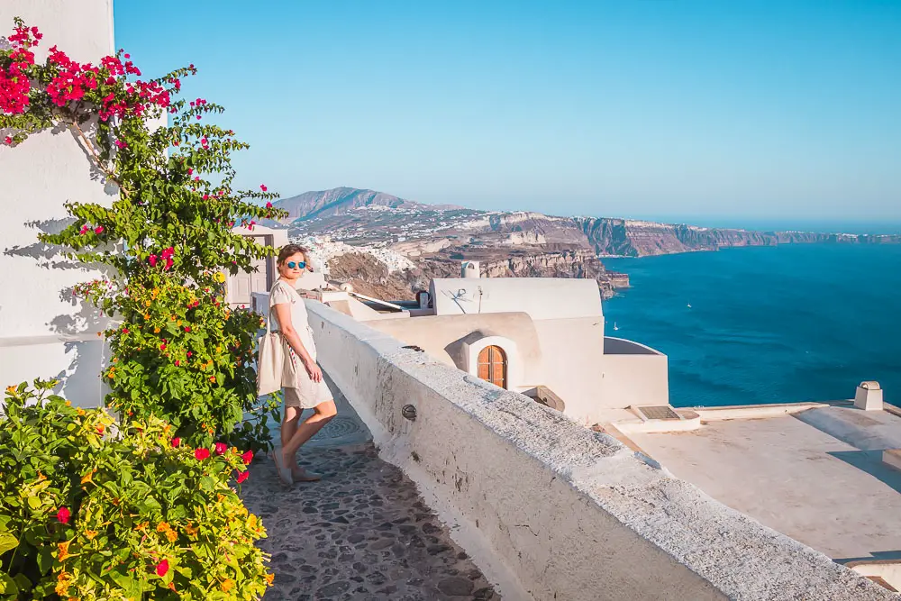 Wandern in Santorini in Griechenland