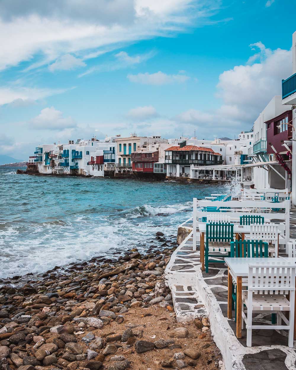 Little Venice in Mykonos in Griechenland Little Venice in Mykonos in Griechenland