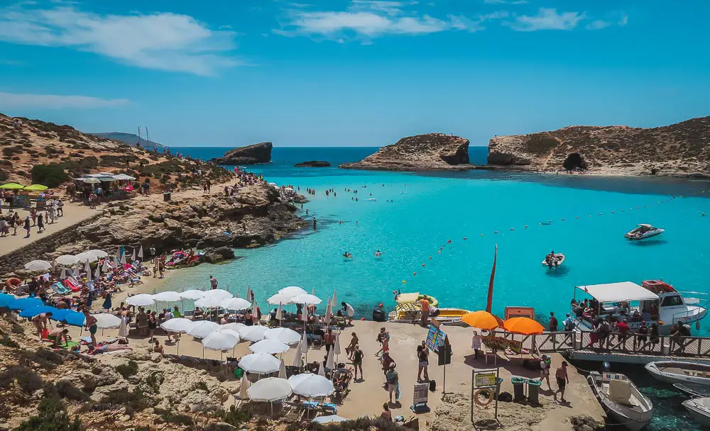 Blaue Lagune auf Comino in Malta