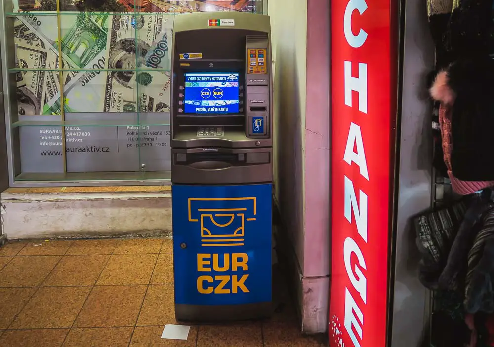 Teurer Geldautomat in Prag in Tschechien