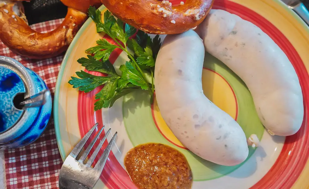 Weißwurst aus Bayern in Deutschland