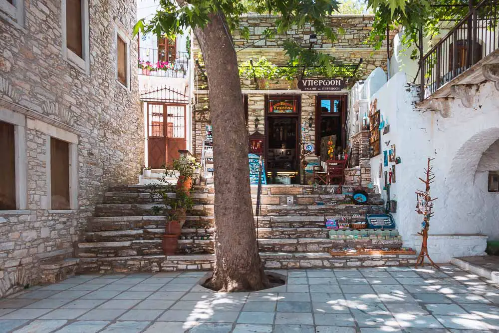 Bergdorf Apiranthos in Naxos in Griechenland