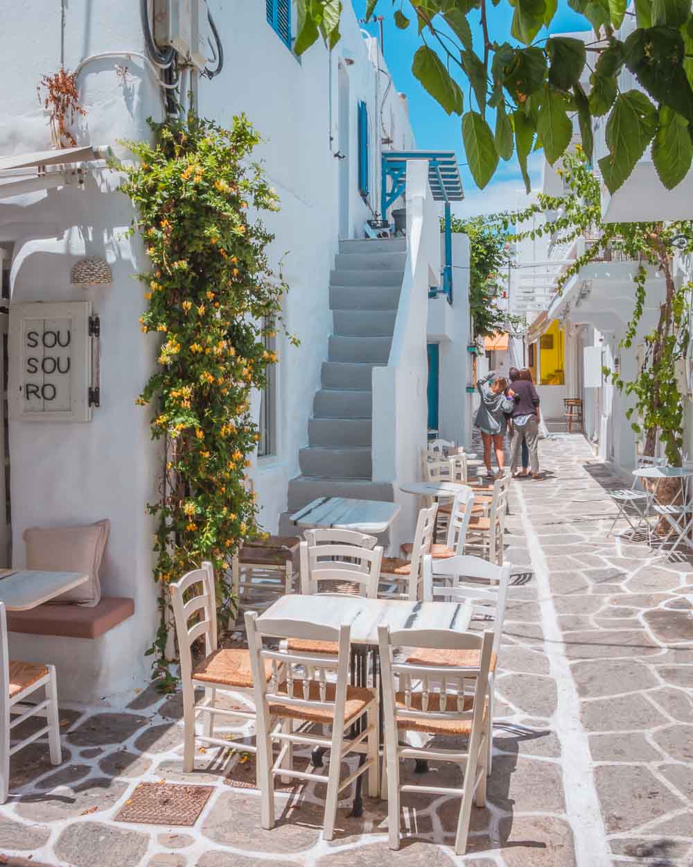 Gassen in Paros in Griechenland