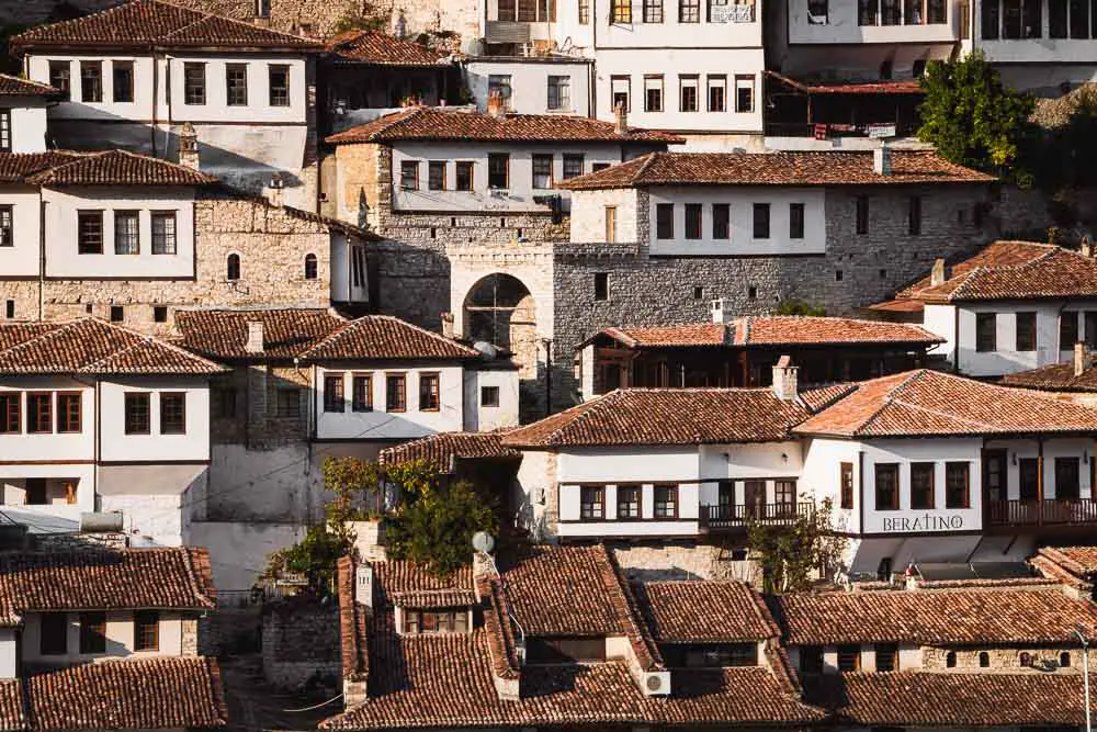 Osmanische Häuser in Berat in Albanien