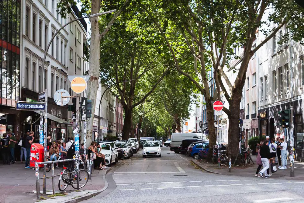 Schanzenviertel Schanzenstraße in Hamburg in Deutschland