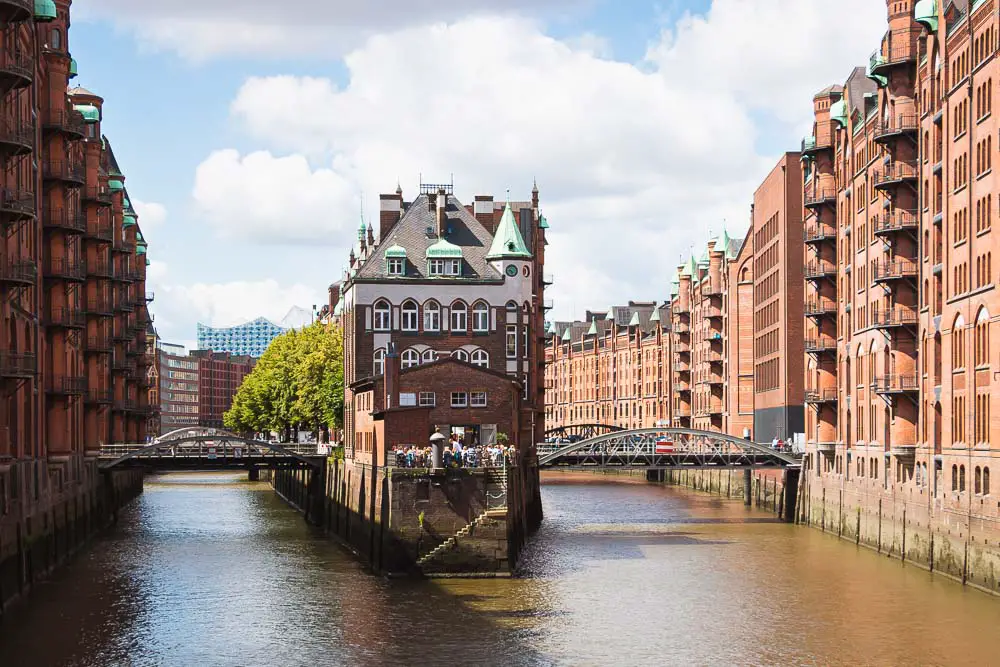 Wasserschloss Speicherstadt Hamburg in Deutschland