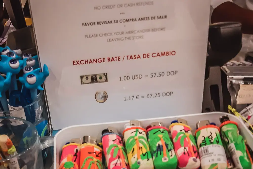 Exchange Rate Tase De Cambio Wechselkurs in der Dominikanischen Republik