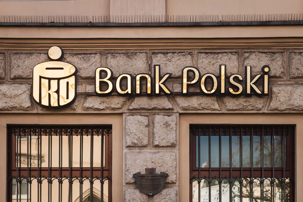 Bank Polski in Krakau in Polen