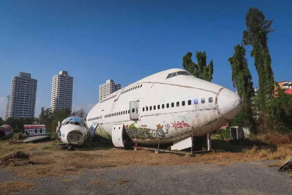 Flugzeugfriedhof in Bangkok in Thailand