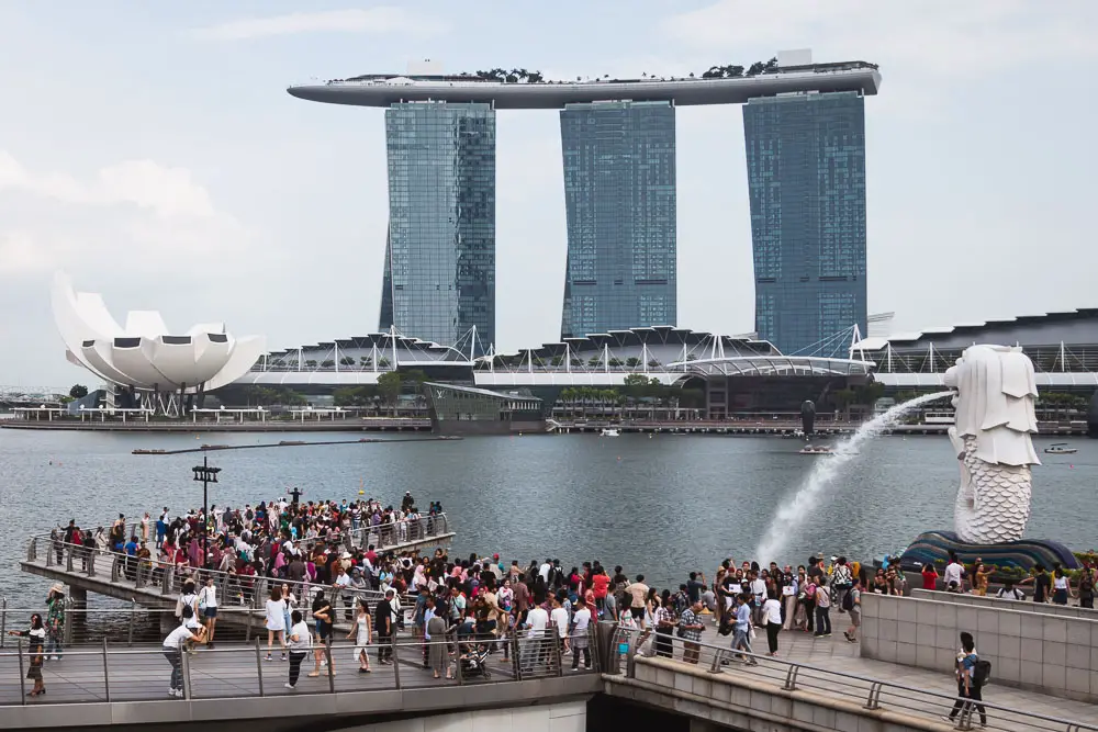 Merlion Aussichtsplattform in Singapur Merlion Aussichtsplattform in Singapur