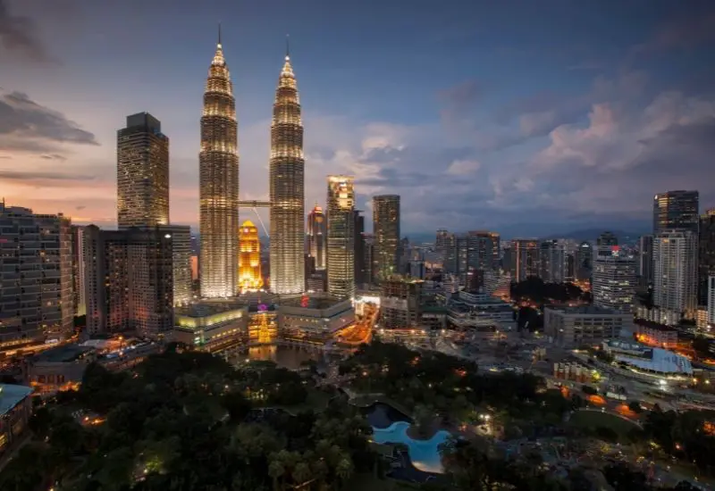 Petronas Towers in Kuala Lumpur in Malaysia 