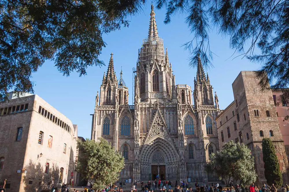 La Seu Cathedral of Barcelona in Barcelona in Spain