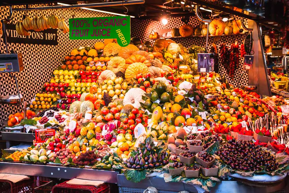 Mercat de la Boqueria in Barcelona Spanien