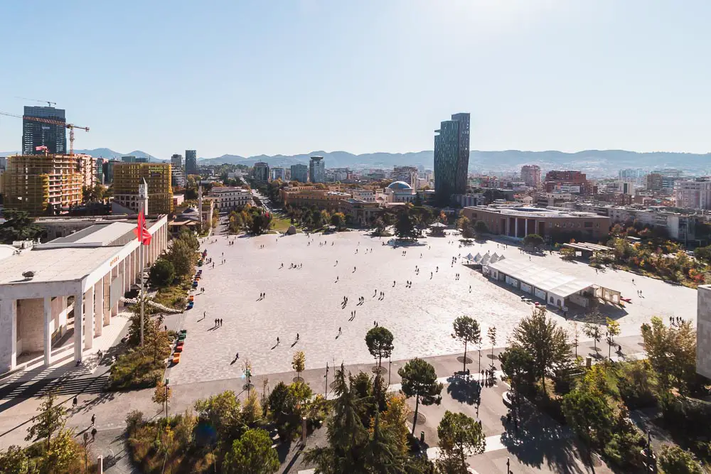 Skanderbeg Square in Tirana in Albania