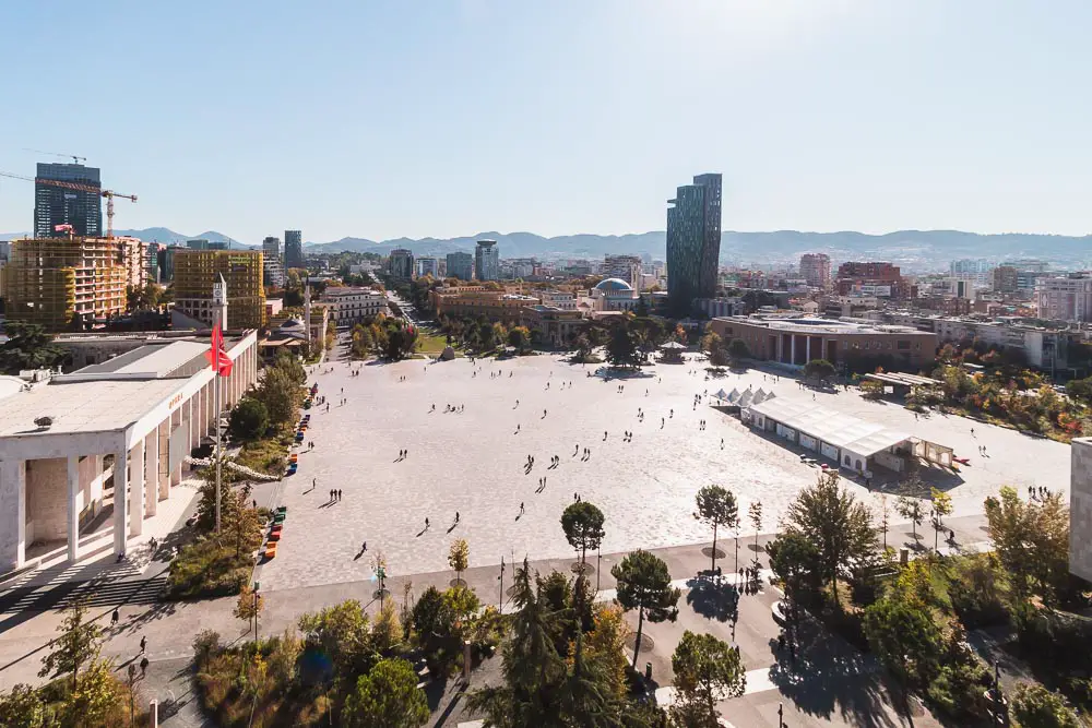 Skanderbeg Platz in Tirana in Albanien Skanderbeg Platz in Tirana in Albanien