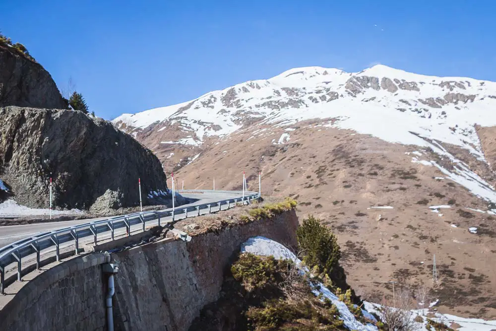 Road France to the border of Andorra in France