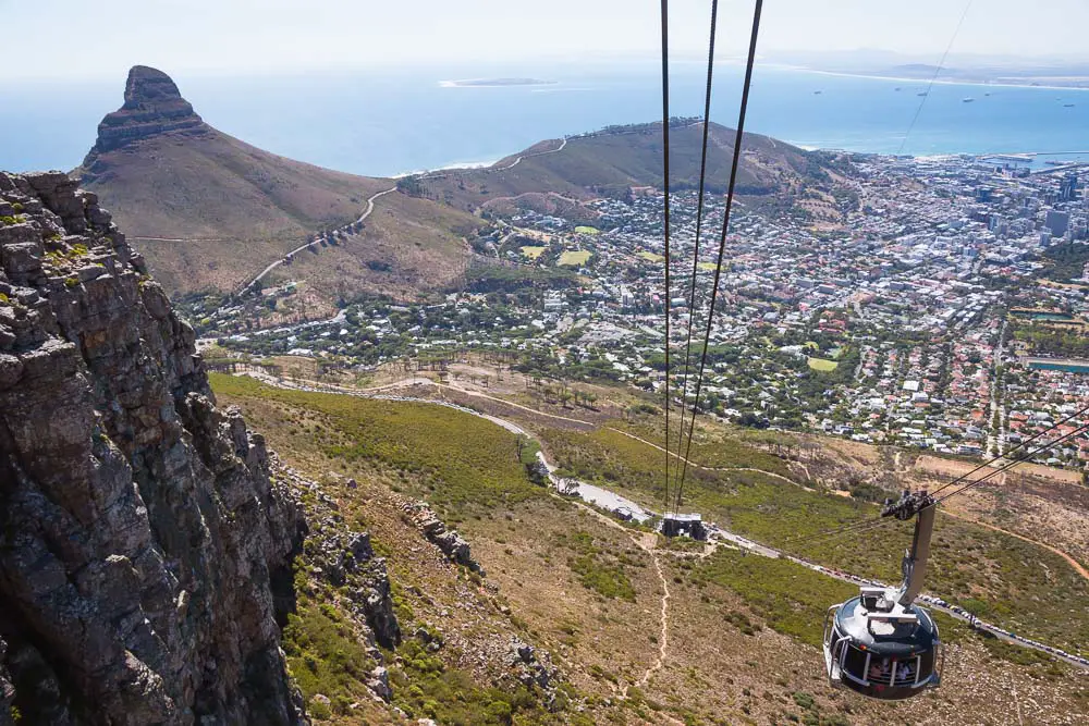 Tafelberg Seilbahn in Kapstadt in Südafrika Tafelberg Seilbahn in Kapstadt in Südafrika