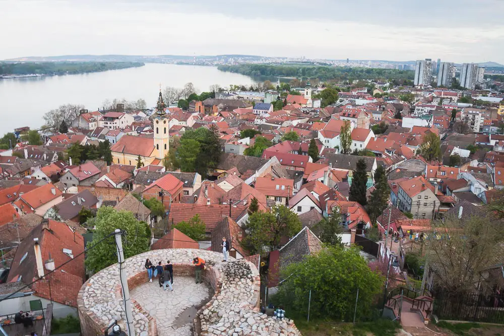 Blick vom Turm auf Zemun (Semlin) in Belgrad in Serbien