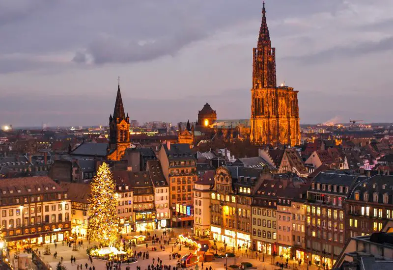 Strasbourg in den Weihnachtsferien in Frankreich