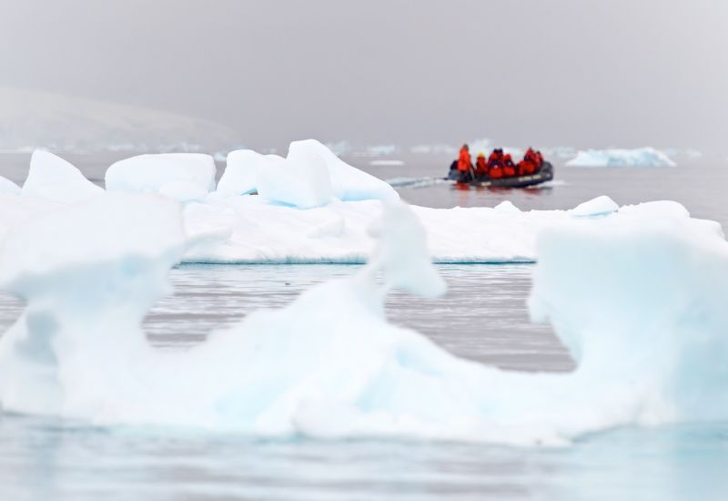 Zodiac Boot in der Antarktis