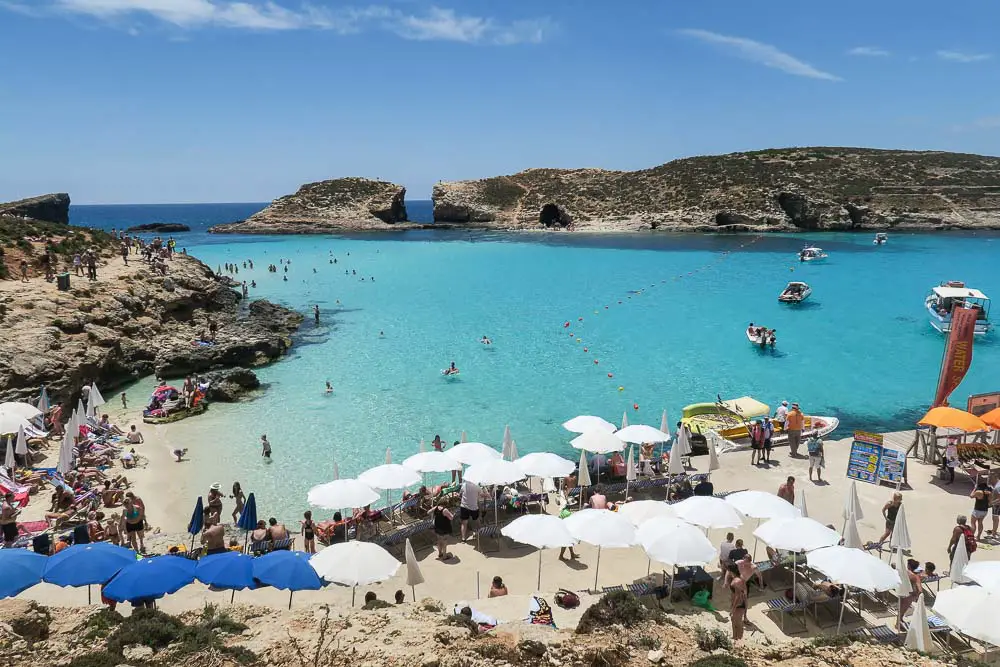 Blaue Lagune in Comino in Malta