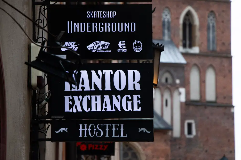 Kantor Exchange in Krakau in Polen