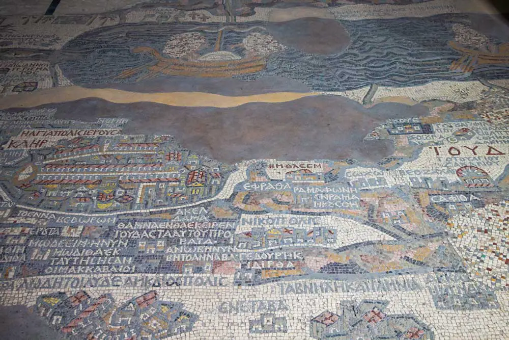 Mosaik-Karte der Levante in der St. Georgs Kirche in Madaba in Jordanien