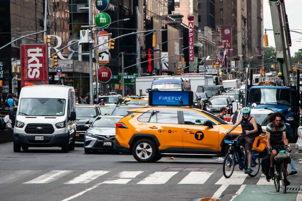 Straße in Manhattan in New York in den USA Straße in Manhattan in New York in den USA